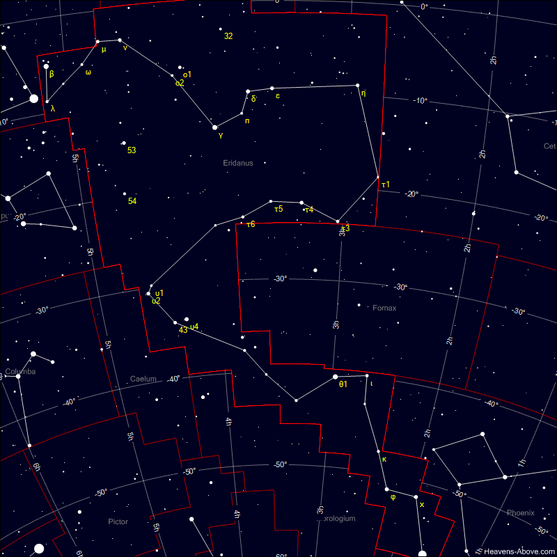 Sky chart of the constellation