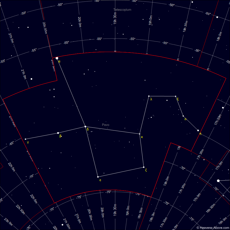 Sky chart of the constellation