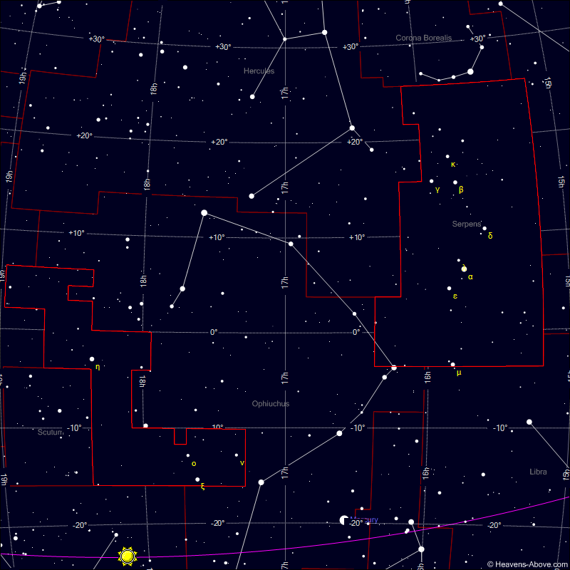 Sky chart of the constellation