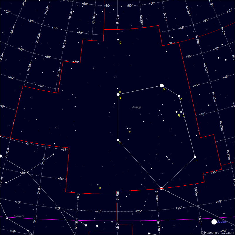 Sky chart of the constellation