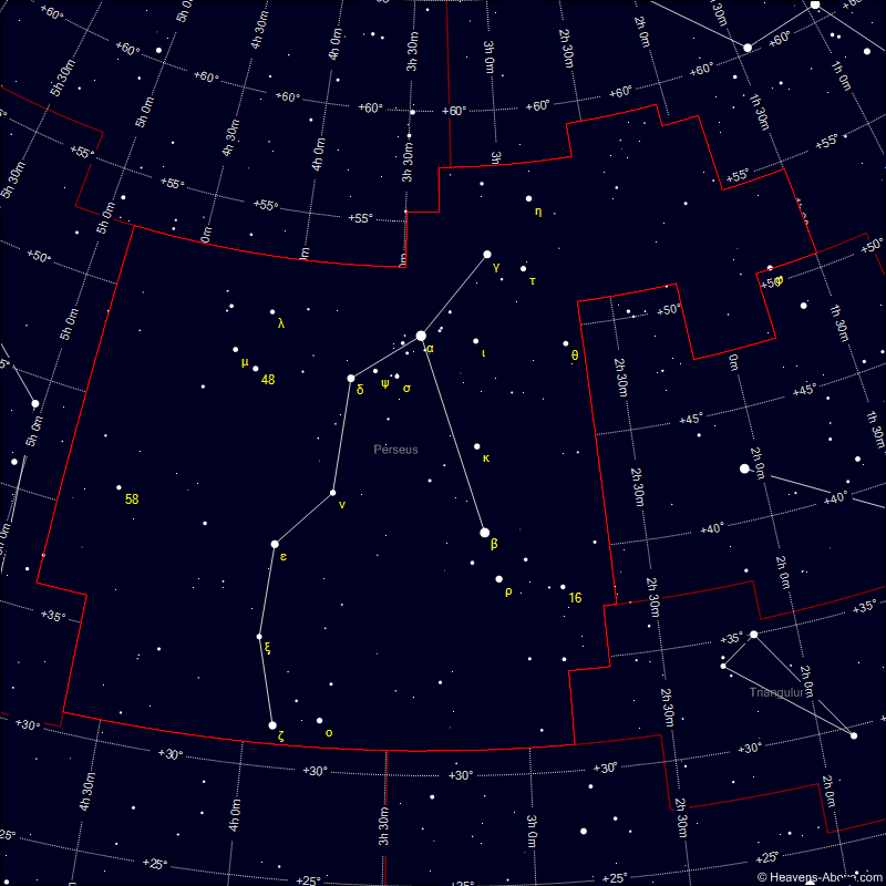 Sky chart of the constellation