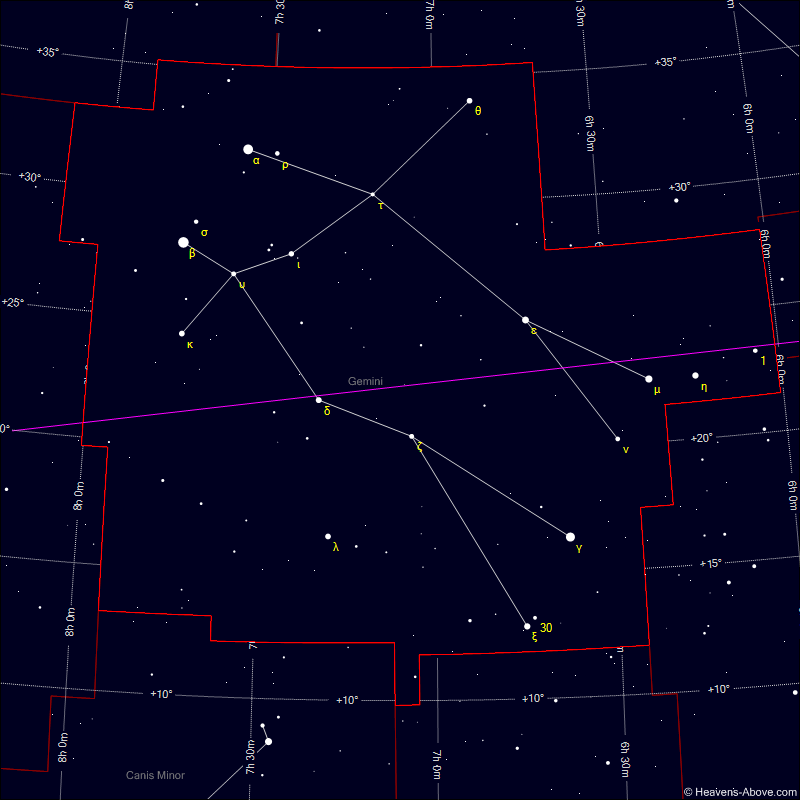 Sky chart of the constellation