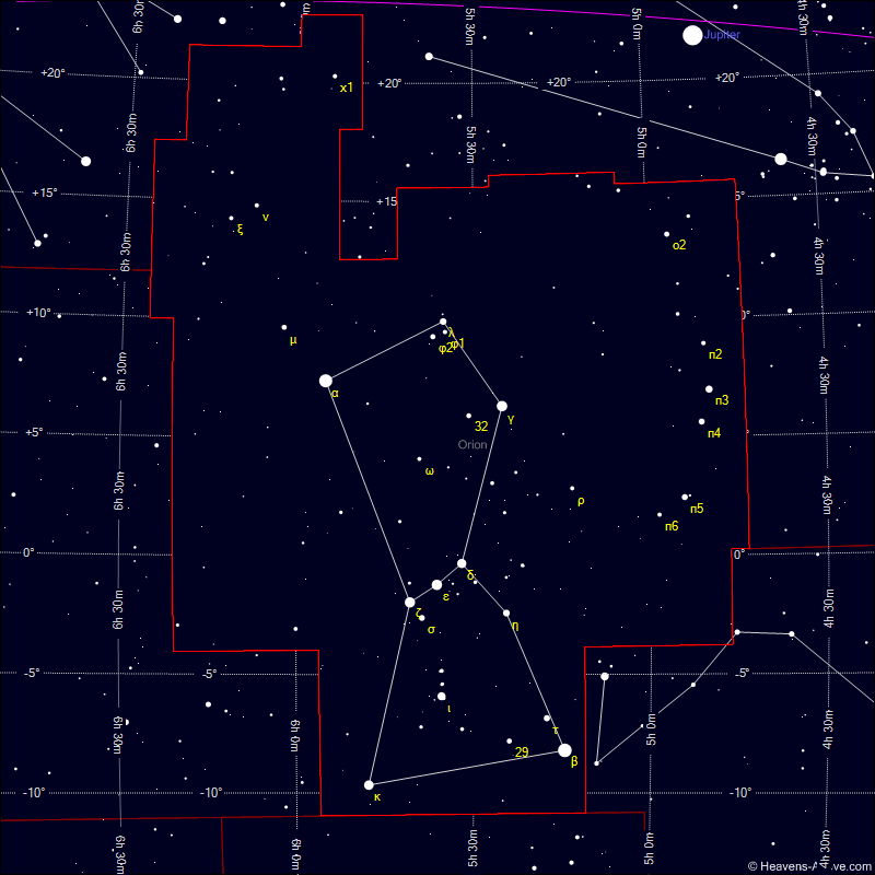 Sky chart of the constellation