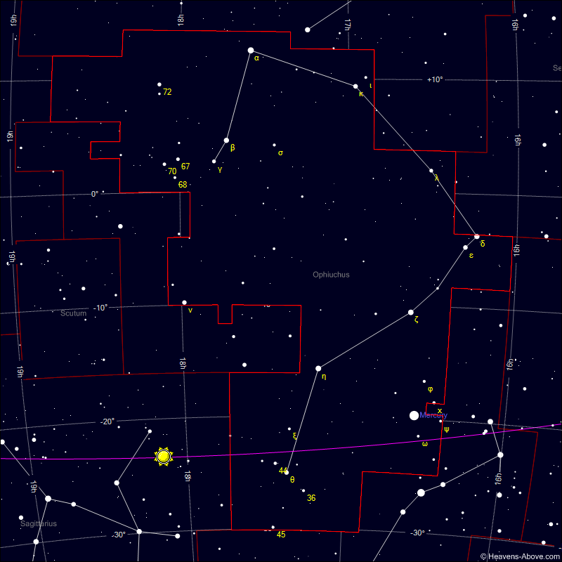 Sky chart of the constellation