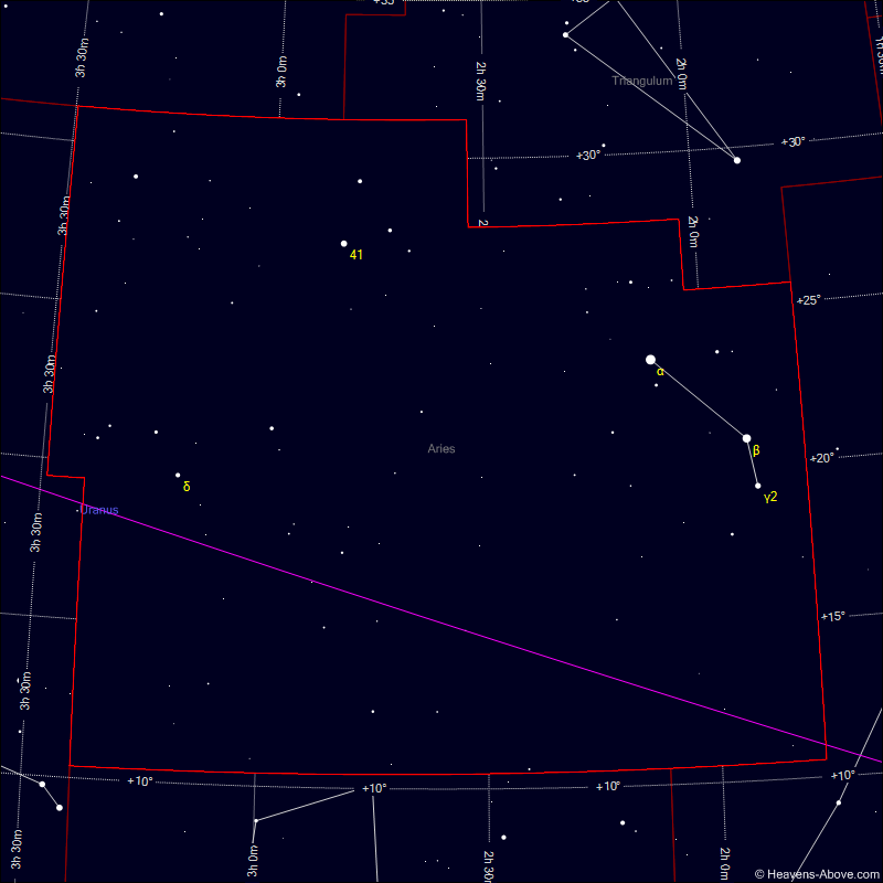 Sky chart of the constellation